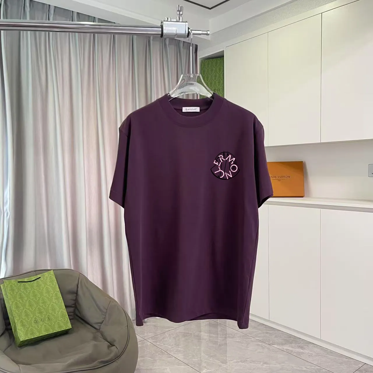 Moncle* 2026 New Arrival logo 300 t Same Style Size：S M L XL XXL ：Black White Green Purple